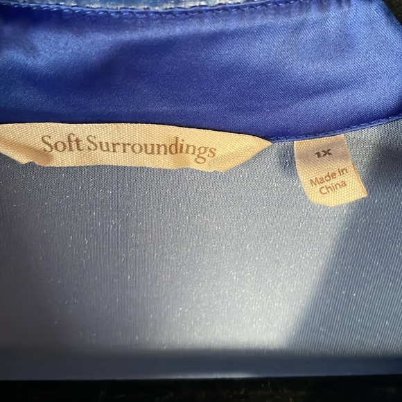 Soft Surroundings 1X Royal Blue velux knit tunic top - Picture 2 of 6